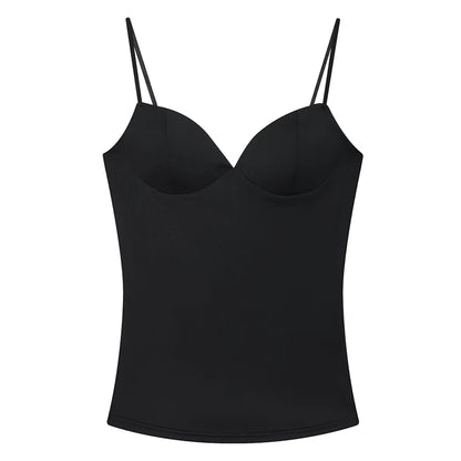 Women’s Sleeveless Crop Top - Backless Corset Camisole Bodycon Bustier Tank Top with Adjustable Straps
