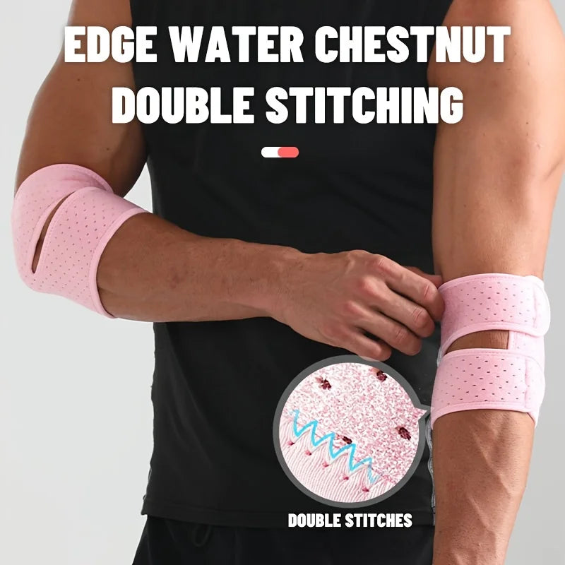 Adjustable Compression Elbow Brace - Breathable Open-Design Tennis Elbow Support with Double Straps