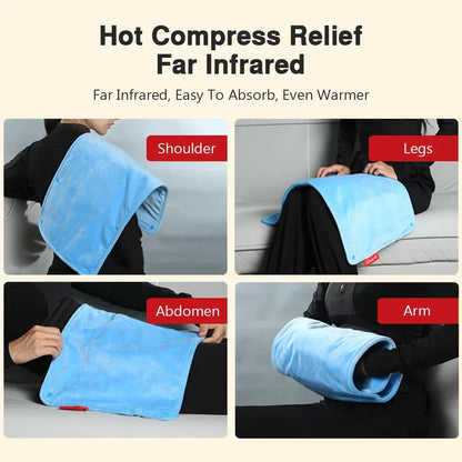 Graphene Electric Blanket & Heated Chair Cushion – USB Powered Insulation with 4-Speed Heating & Timer for Office & Car
