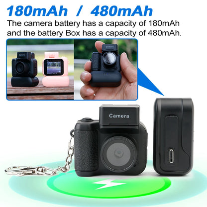 Y4000 Mini HD Camera - 1080P Portable Video Recorder with LCD Screen, Flash Light, Battery Dock & Retro Kids Digital Camera
