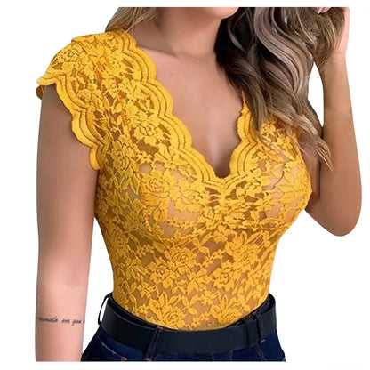 Women’s Lace Camisole Tank Top – Sexy V Neck Summer Bralette Vest in Candy Colors
