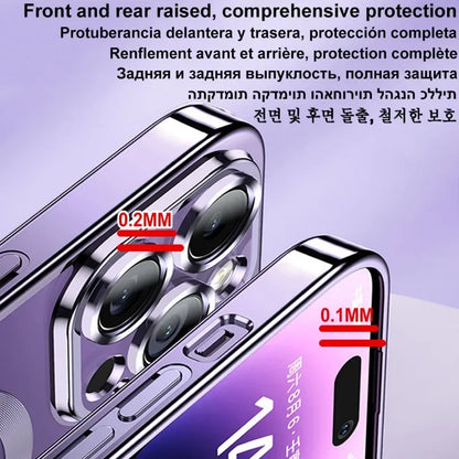 Luxury Plating MagSafe Magnetic Case for iPhone 16/15/14/13/12/11 Pro Max Plus – Wireless Charging Cover with Lens Protector
