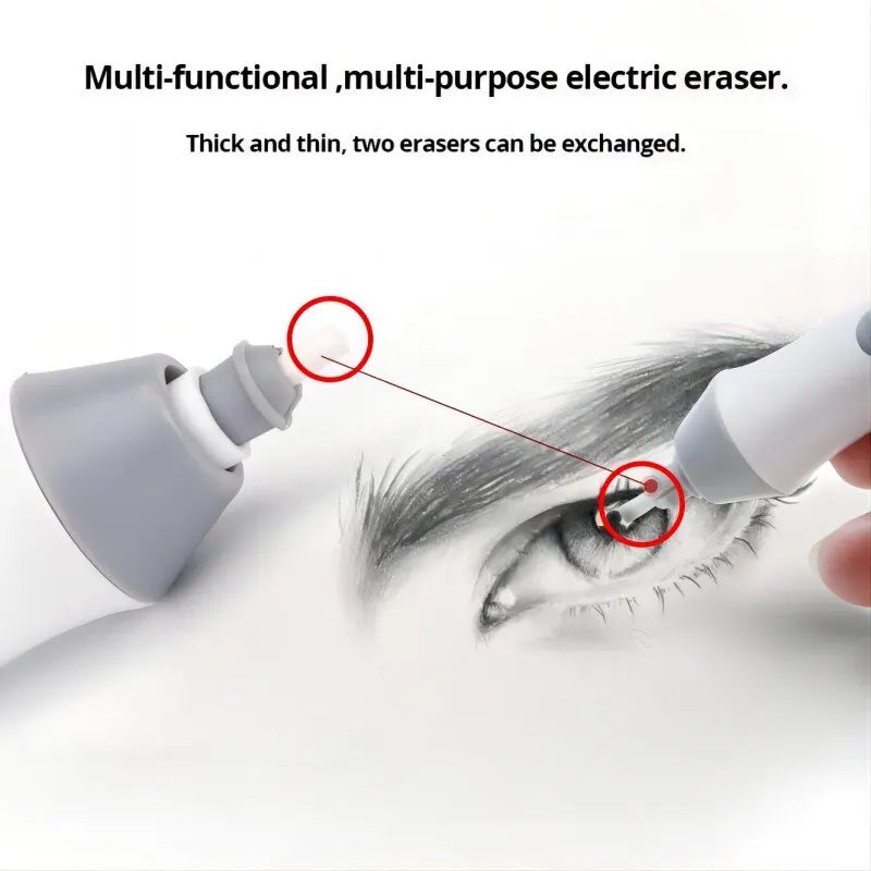 Electric High Gloss Eraser for Sketch Art | Automatic Rotating Eraser for Children's Student Stationery