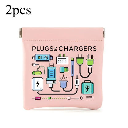 Portable Cable Organizer Bag - Compact Travel Tech Pouch for Chargers, USB Cables & Earbuds