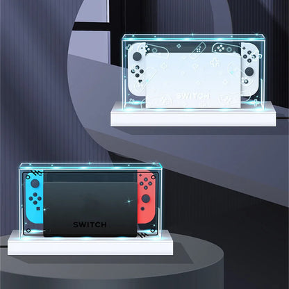 Crystal Clear Protection: Dust Cover for Nintendo Switch OLED - Protective Acrylic Sleeve Display Box - Safeguard Your Console and Games in Style