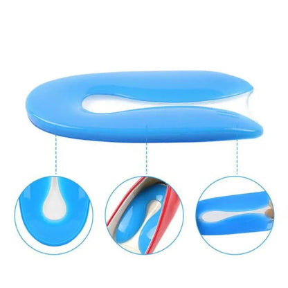 Silicone Gel Heel Cushion Insoles - Plantar Fasciitis Support Foot Pain Relief Shoe Inserts