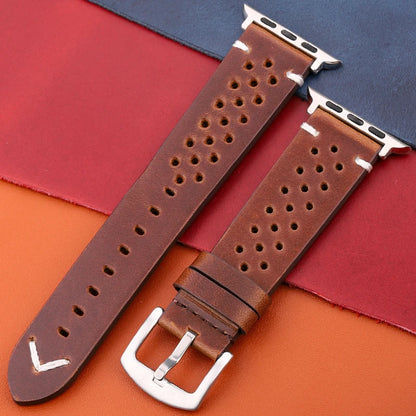 Genuine Leather Apple Watch Strap – Compatible with Series 7, 6, 5, 4, SE (40mm–49mm) for Men & Women
