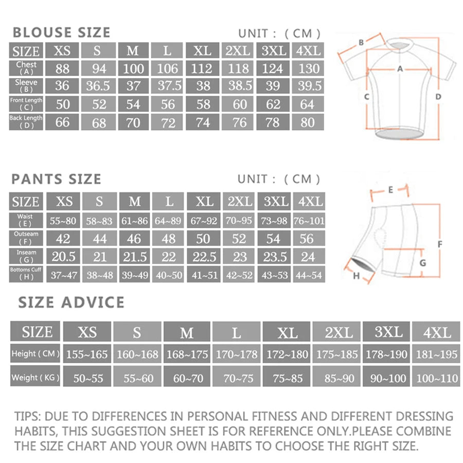 Men’s Pro Team Cycling Jersey Set - Breathable Road Bike Racing Clothing for Cycling & Training