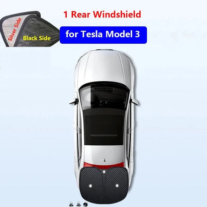 Tesla Side Window Sunshade - Custom Fit Privacy UV Protection Cover for Model 3, Y, S & X, Outdoor Camping & Travel Accessory