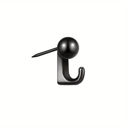 50PCS Black & White Plastic Metal Thumbtack Hooks Decorative Push Pins for Cork Boards