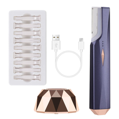 Women’s Sonic Rechargeable Dermaplane Razor with Light – Facial Hair & Peach Fuzz Removal Tool with 6 Blades for Skin Exfoliation & Smooth Skin Care
