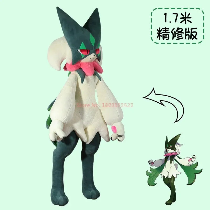 170cm Meowscarada Plush Doll — Pokemon Crystal Velvet Throw Pillow, Room Decor Anime Plush, Birthday & Christmas Gift