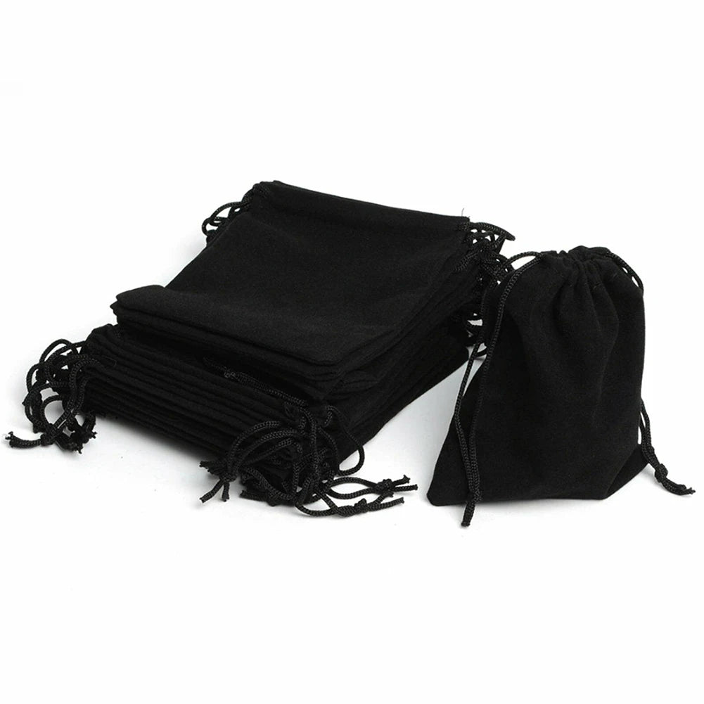100pcs Velvet Drawstring Bags – Jewelry Gift Pouches for Wedding, Party, Sweets & Display (5x7/7x9/10x14cm)