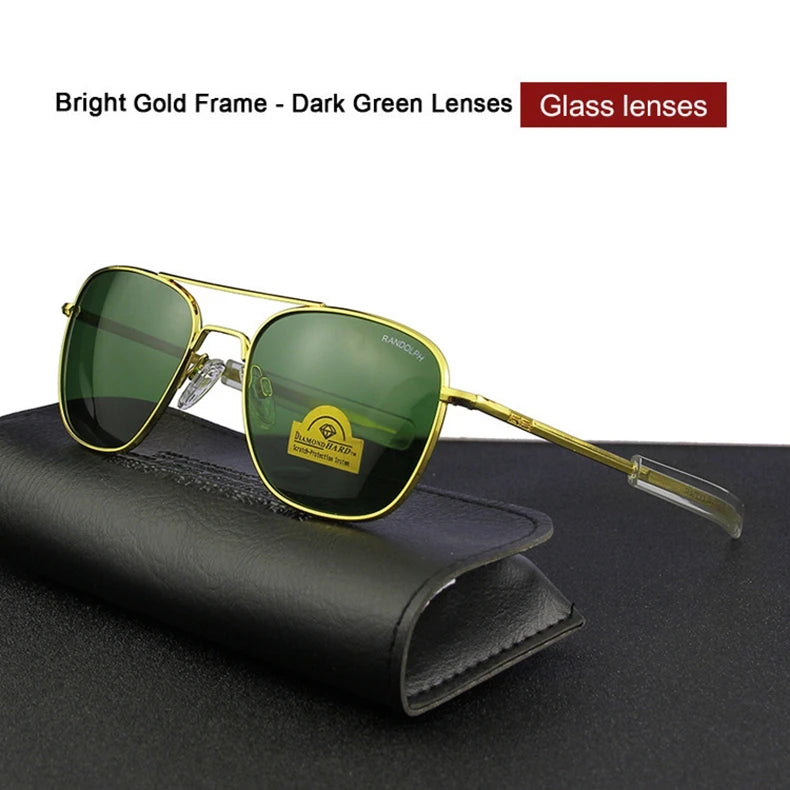 RE Military Aviation Sunglasses — Vintage Titanium Frame Pilot Glasses for Men & Women