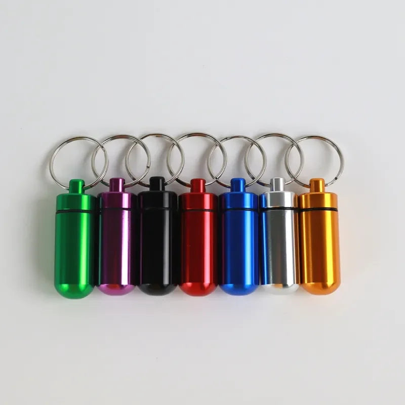 Mini Portable Pill Box – Waterproof Aluminum Case for Tablets, Vitamins, Fish Oils & Medicine Storage