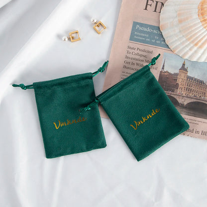 100-Pack Velvet Drawstring Jewelry Pouches - Personalized Logo Gift Bags for Wedding Favors, Candy & Makeup Packaging