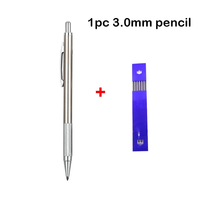 Full Metal Mechanical Pencil Set - 0.3–2.0mm Automatic Drawing Pencils with Leads for Art, School, and Office Use