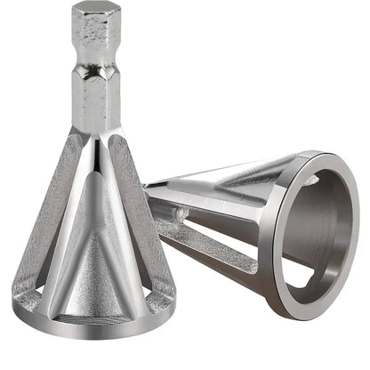 Metal Chamfering & Deburring Tool – Chuck Drill Attachment for External Edge Grinding, Angle Trimming & Smooth Finishing Tool (1pc)