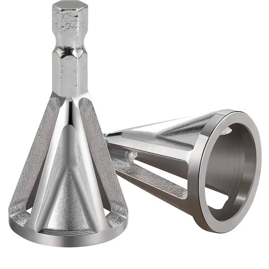 Metal Chamfering & Deburring Tool – Chuck Drill Attachment for External Edge Grinding, Angle Trimming & Smooth Finishing Tool (1pc)
