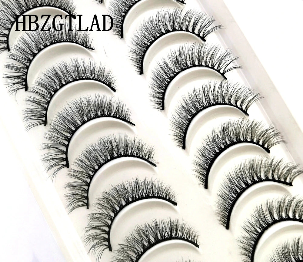 HBZGTLAD 10 Pairs 3D Faux Mink False Eyelashes – Natural Long Look Short Mink Lash Extensions for Makeup & Beauty