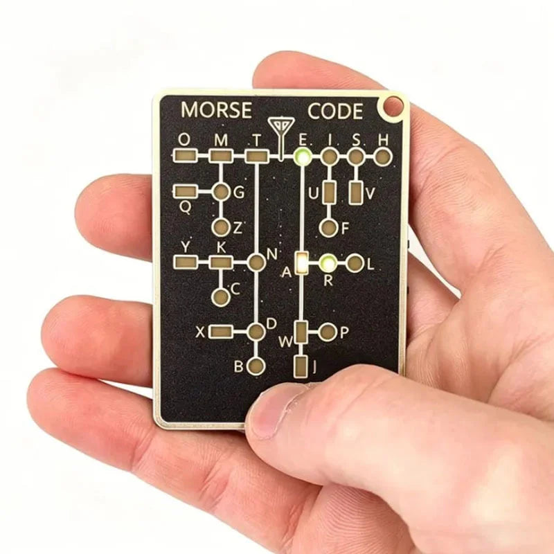 Portable Morse Code Trainer Card - Mini LED Electronic Code Learning & Practice Tool