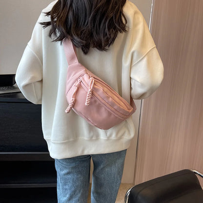 Women's Canvas Chest Bag - Sling Crossbody Waist Pack for Running, Casual Sport Half Moon Belt Bag