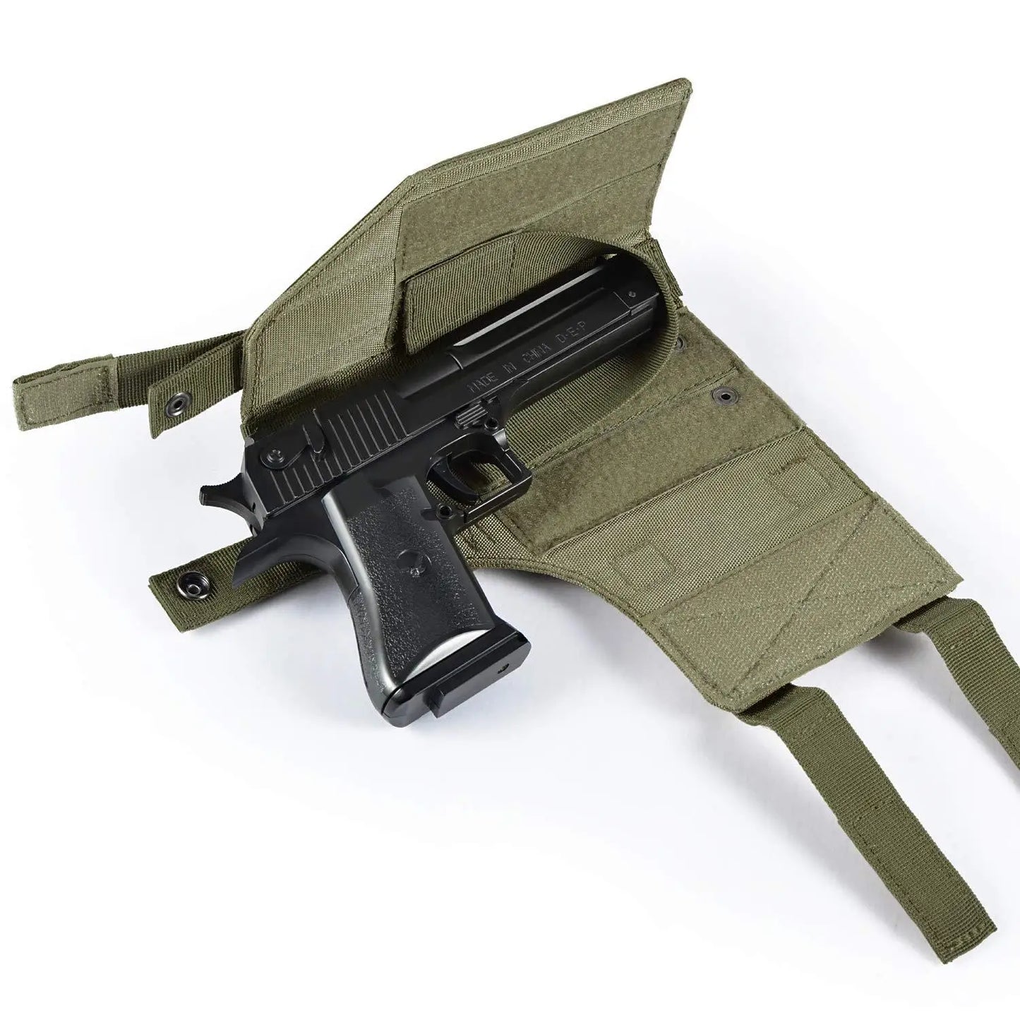 Outdoor Tactical Molle Gun Holster - Right Hand Belt Pistol Holder for Glock 17 19 1911 M9 and More