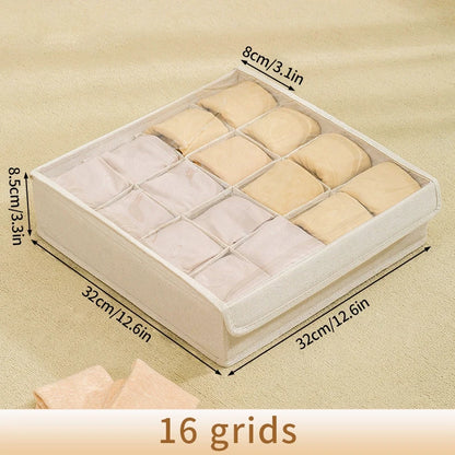 Foldable Underwear Storage Box – Non-Woven Organizer for Panties, Bra, Socks, Clothes Separator for Bedroom Drawers & Wardrobe