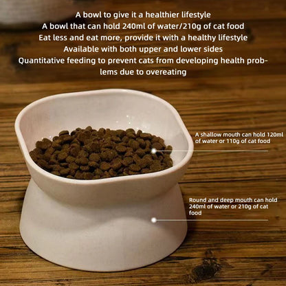 Elevated Cat & Dog Food Bowl - Anti-Vomiting Whisker-Friendly Pet Feeder