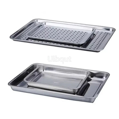 Stainless Steel Kung Fu Tea Tray with Drainage Drawer – Tea Ceremony Water Storage Board Table for Tea Room Tools