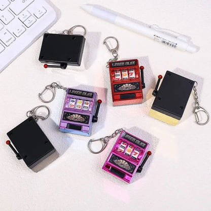 Fruit Slot Machine Keychain – Lucky Charm Mini Casino Pendant Bag Charm, Novelty Gift for Kids & Adults