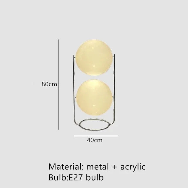 Nordic Designer LED Floor Lamp - Chrome Metal Acrylic Ball Light for Living Room & Hotel Decor
