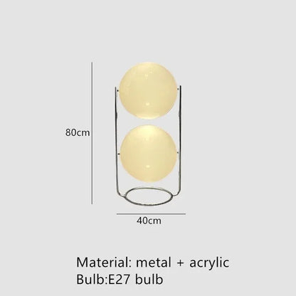 Nordic Designer LED Floor Lamp - Chrome Metal Acrylic Ball Light for Living Room & Hotel Decor