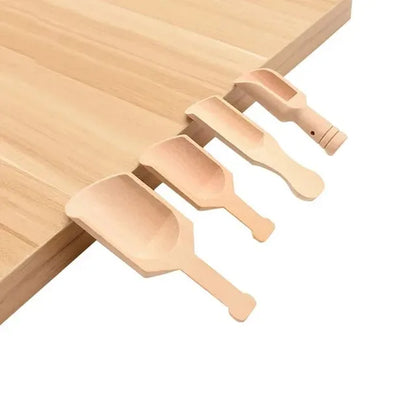 Mini Wooden Scoops - Bath Salt, Candy, Flour, Milk Measuring and Kitchen Serving Spoons
