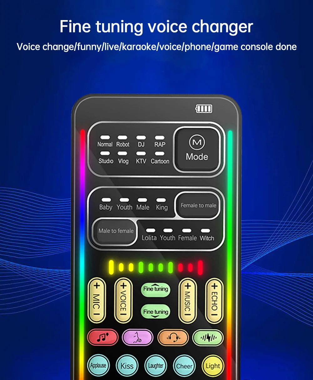 New i9 Portable Handheld Voice Changer – Mini Sound Card with 8 Multi-Functional Sound Effects