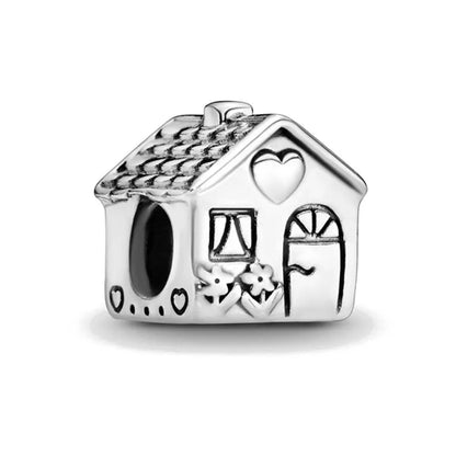 Europe 925 Silver Family Charm Pendant - Boy, Girl, Mom & Sisters Bead for Pandora Bracelet, Sparkling Dangle Jewelry