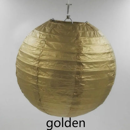 Round Paper Lantern Hanging Ball Decor for Wedding & Birthday Party, DIY Lampion Craft Supplies in White, Red & Blue