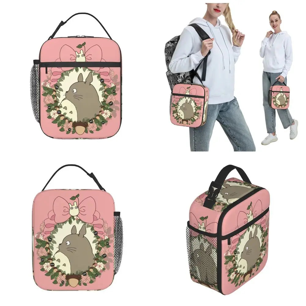 Totoro Miyazaki Anime Insulated Lunch Tote Bag – Portable Thermal Cooler for School & Office