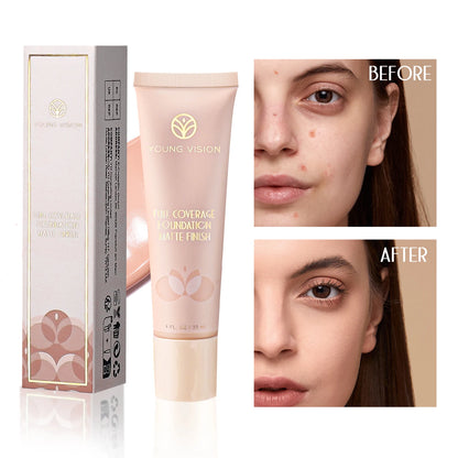 30ml Matte Liquid Foundation Cream – Long-Wear, Oil-Control, Full Coverage Waterproof Concealer for Wheat Tone Makeup