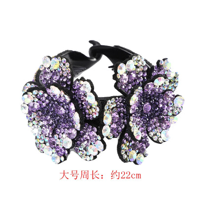 AWAYTR Colorful Crystal Flower Hair Claw – Large Flower Crab Clamp Barrettes, Shark Clip Hair Accessories for Women