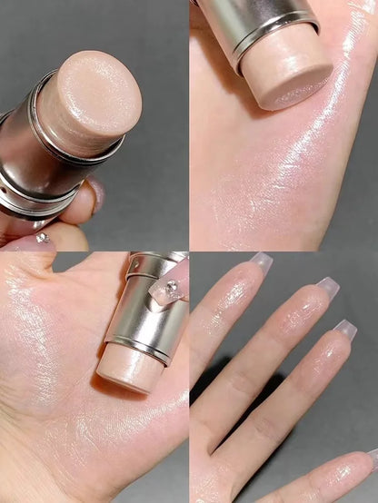 KAXIER High Gloss Stick Highlighter Blush — Waterproof Shimmer Face Contour Illuminator & Brightening Rouge