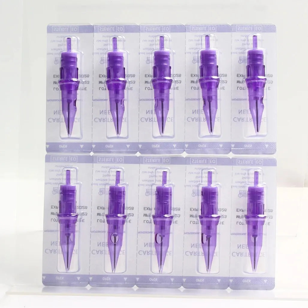 10Pcs 1RL Tattoo Needles Cartridge – 0.18 to 0.4mm Round Liner for Rotary Pen & Microblading Machine