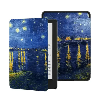 Leather Auto Sleep Case for Kindle Colorsoft Signature Edition (1st Gen, 7") & Paperwhite 12th Gen Protective Cover Funda