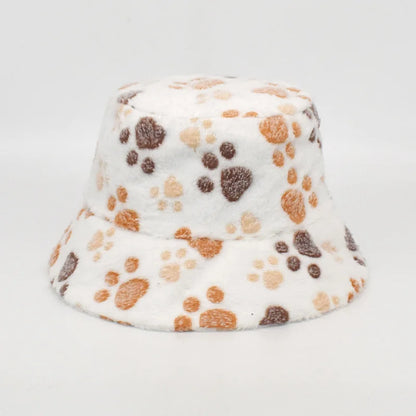 Women’s Winter Bucket Hat – Fashion Leopard Panama, Warm Vintage Faux Fur Fisherman Cap
