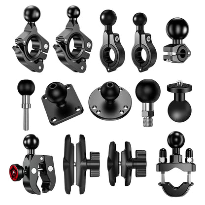 1" Ball Head Adapter Mount for Motorcycle Handlebar – Rearview Mirror Bracket for DJI, GoPro & Insta360 Cameras