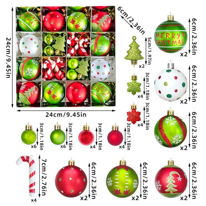 34/12/9PCS Grinch Christmas Ball Ornament Set – Green Monster Xmas Tree Decorations for Holiday Home Decor