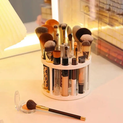 Makeup Brush Storage Rack - Desktop Cosmetics Organizer for Lipstick, Brushes, and Dressing Table