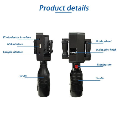 DCODE 1755PLUS Portable Handheld Inkjet Printer – 12.7mm Text, QR, Barcode, Logo & Date Printing Machine