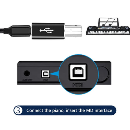 NNBILI USB B to USB Type C Adapter - USB Transfer Converter for Printer, Scanner, MIDI Controller & Keyboard Devices