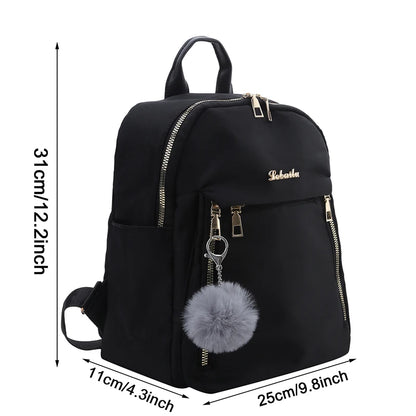 Simple PU Black Large Capacity Backpack - Unisex Travel Bag, Schoolbag for Women, Harajuku High Street Style